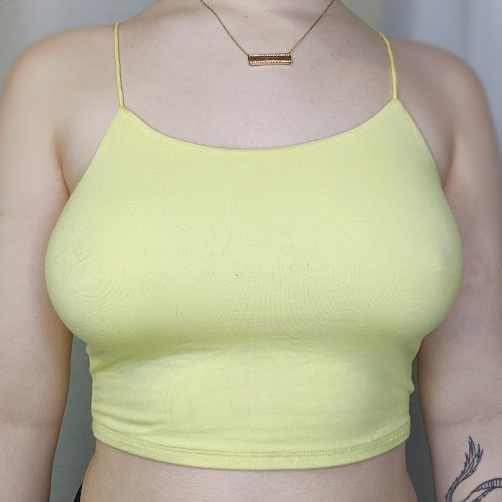 NEON Yellow Cropped Cami Tank